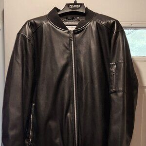 Calvin Klein Black Leather Jacket XL